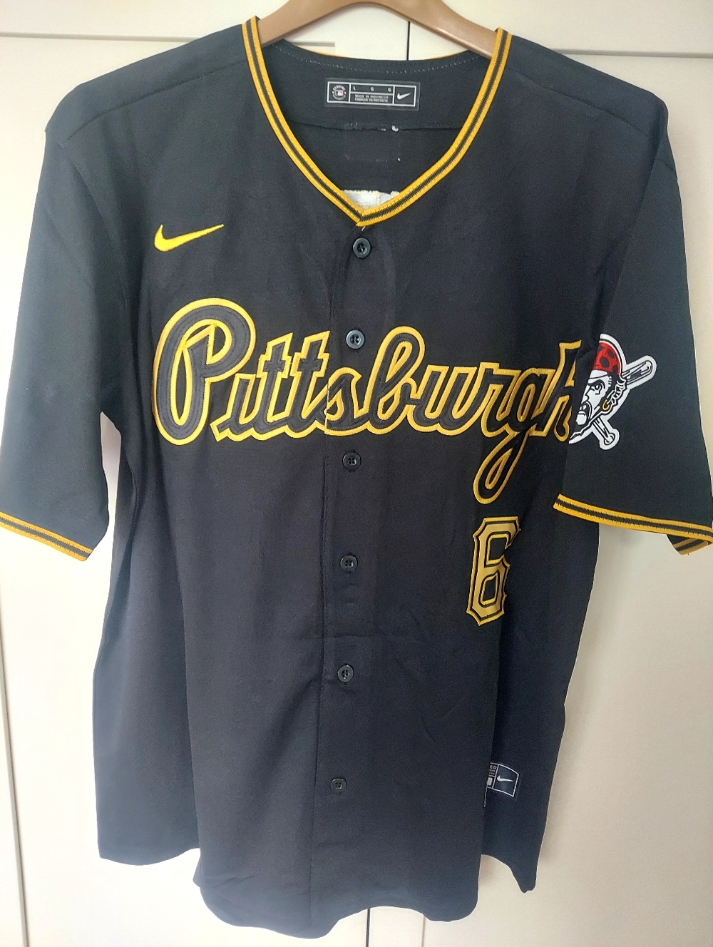 Konnor Griffin Pittsburgh Pirates Black Script Stitched Jersey. Nwt